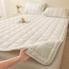 1Pc Brushed Quilted Mattress Topper Singlequeenking Nonslip Solid Color Skinfriendly Plain Mattress Practical Household Product
