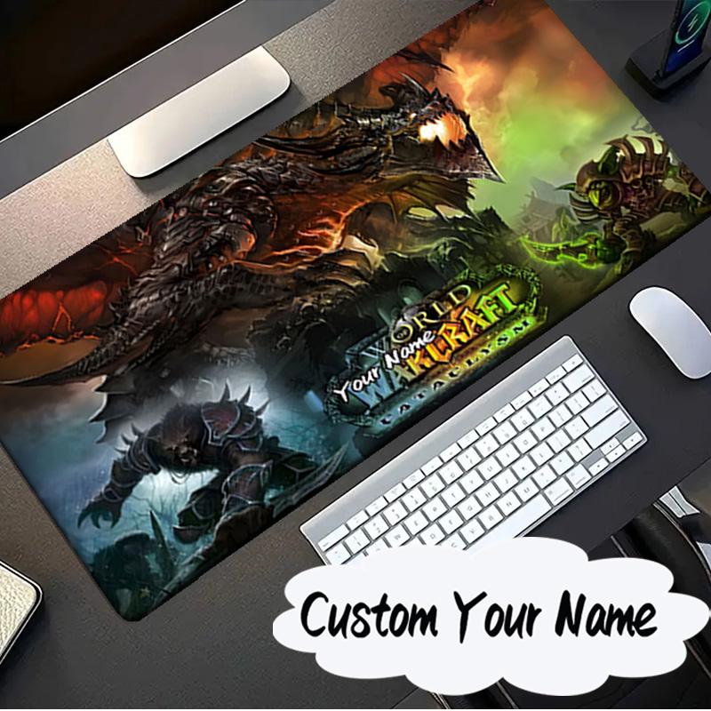 Custom Name Mouse pad Dragon's Fiery Warcraft game Mouse pad, Gaming Mouse Pad, keyboard pad, Desk Decor for computer notebook Fan Birthday Gift