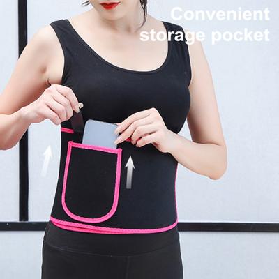 Cinturón recortador de cintura con bolsillo para teléfono, transpirable, elástico, control de barriga, adelgazante, envoltura estomacal, banda para el sudor, pretina, equipo de entrenamiento y Fitness
