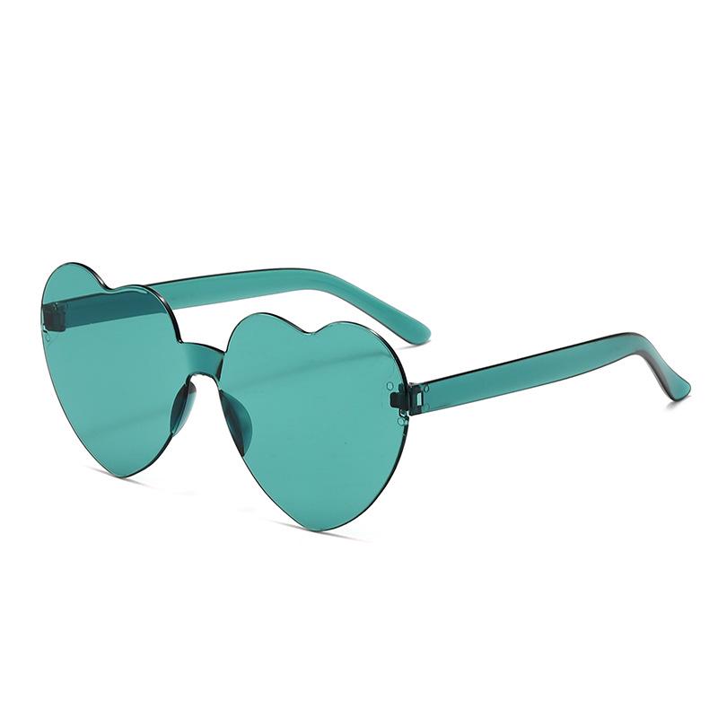 Exaggerated Peach Heart One-Piece Sunglasses – Candy Color for Parties and Performances