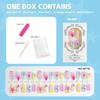30-Piece Summer Style 3D Shell Press-on Nails, Medium-Long Almond Shape