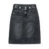 Women's High-Waist Denim Slit Midi Skirt, Slimming Elastic, No Lining - Spring/Summer Fashion