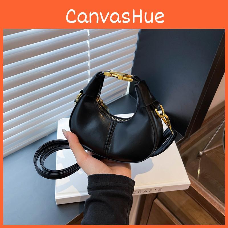 Street Style Pu Chain Moon Bag With Zipper Closure For Daily Use