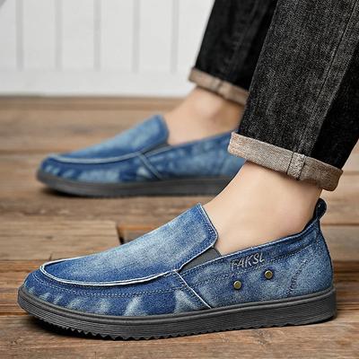 Fashion New Shoes for Men Classic Denim Canvas Shoes Slip On Comfortable Driving Shoes Men's Loafers Casual Walking Flats Zapatos Hombre