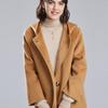 100 % Wolle Damen Wollmantel MODERN NEW SAGA Winter Warmer Wollmantel mit Kapuze Herbst Lässiger Wollmantel