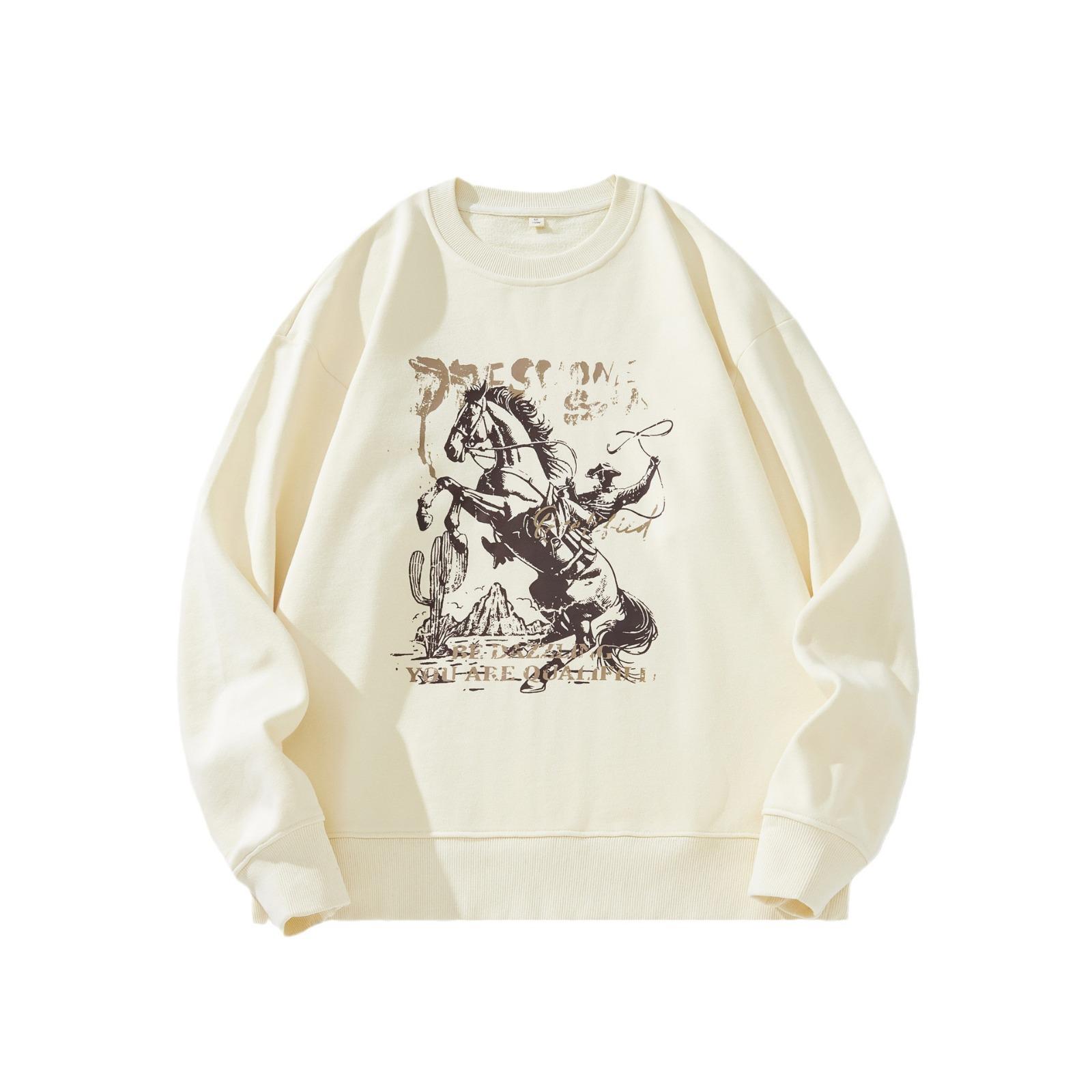 Американский тяжелый модный брендовый принтованный свитер с круглым вырезом мужской — фото 6