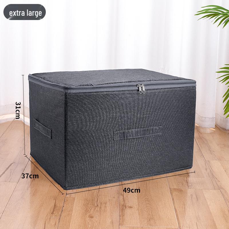 Large Capacity Foldable Storage Box with Soft Lid: Portable Organizer for Household and Document Storage