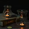 Hot Nordic Home Decor Glass Candle Heat Resistant Oil Furnace Aroma Burner Holder Candlestick Vase Romantic Wedding Decoration