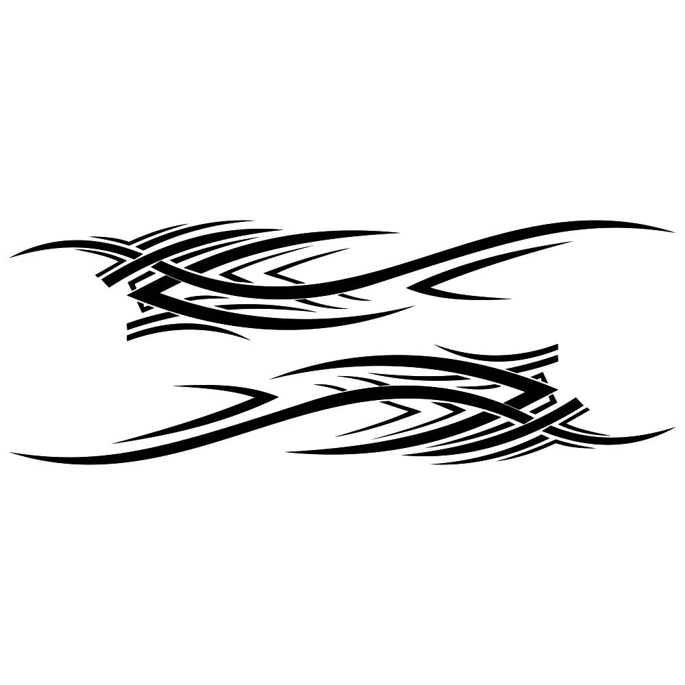 2pcs Personalized Creative Fire Flame Car Styling Stickers Auto Vinyl Decal Both Side Body Automobiles Car Decal Sticker 240X40CM чёрный