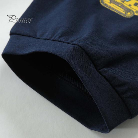 2 Pcs/Set Children Top Pants Suit Cartoon Truck Printing O Neck Pajamas Short Sleeve Summer Outfit Unisex Casual Homewear Clothes