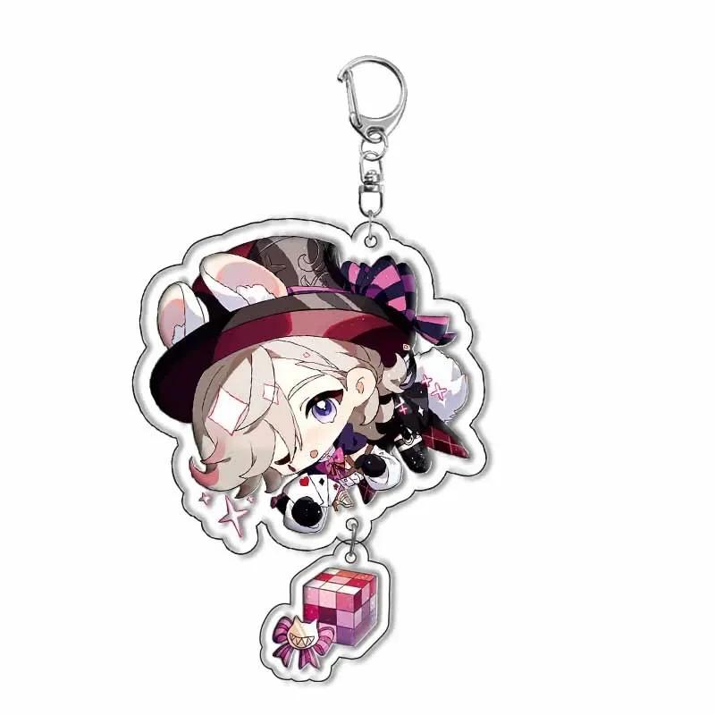 Raiden Shogun Klee Nahida Q Type Genshin Impact Cartoon Keychain Acrylic Bag Keyring Pendant Trendy Gift