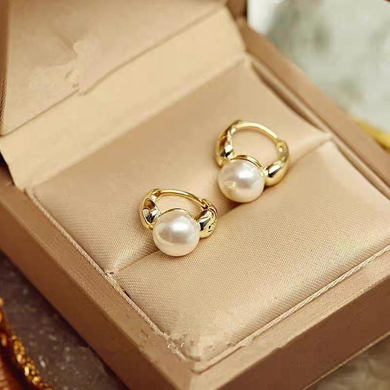 Pearl Drop Earrings For Women Gold Color Wedding Jewelry Simple Dangle Earring Jewelry Gift