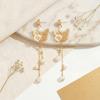 New Spring/Summer Exquisite and Elegant Women's Earrings with Dynamic Gold Butterfly and Heart-Shaped Pendant, Long Tassel Design, Suitable for