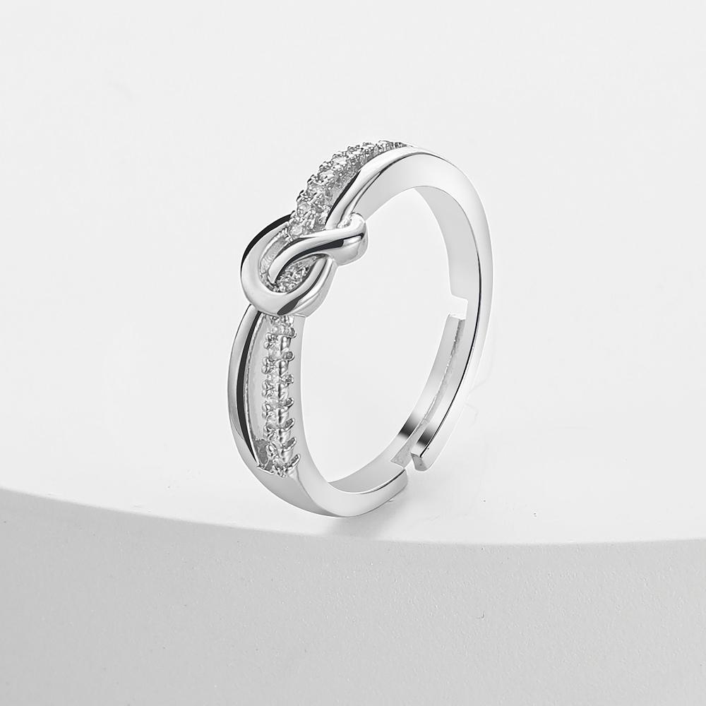 1999 New Fashion Girls Girlfriend Ring Open Ring Engraving Knot Ring Exquisite Jewelry Couple Set Ring