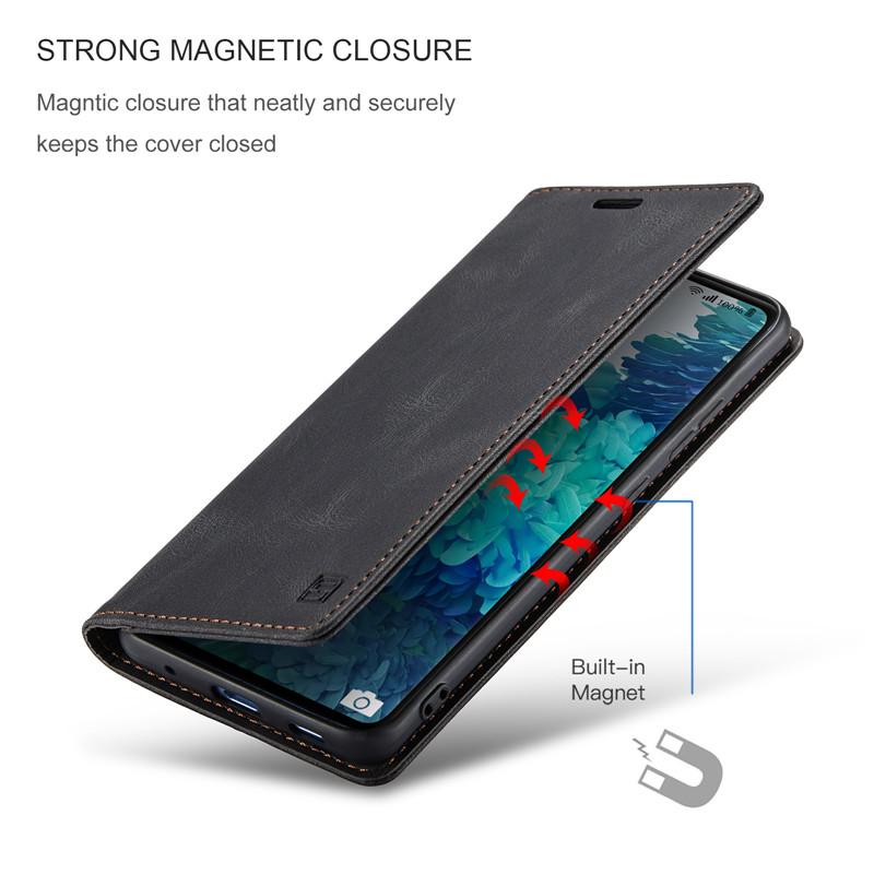 Magnetic Leather Phone Case For Samsung Galaxy S26 S25 Edge S24 Plus S23 S22 S21 Ultra S20 FE Note 20 Flip Wallet Card Cover Bag