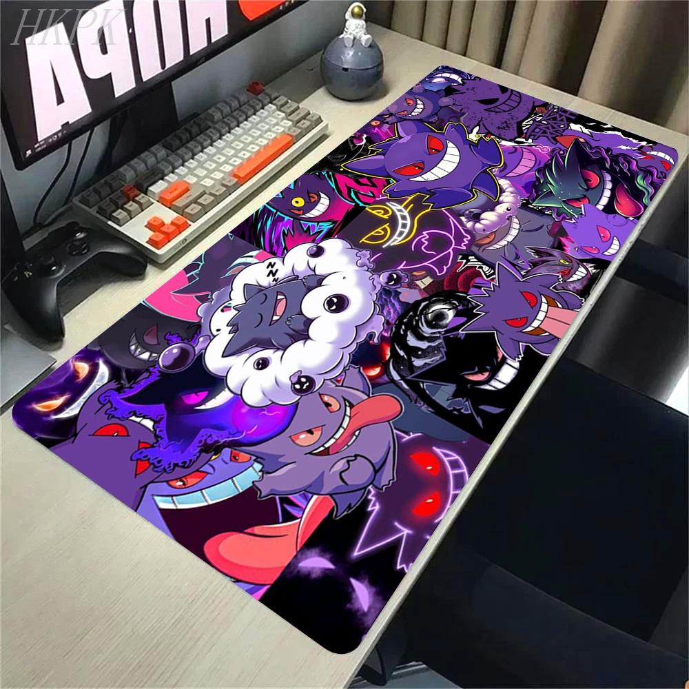 XXL Play Mat Laptop Black Gaming Accessories Mouse Pad Japan Anime Keyboard Rug PC P-pokemon Gengar Mousepad Gamer Keyboard Rug
