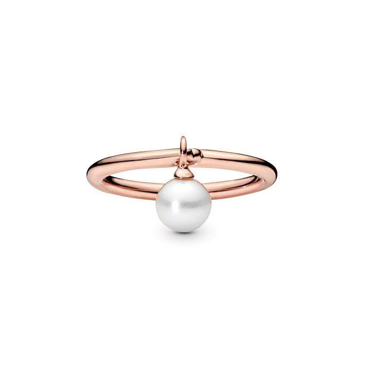 Pandora Modern Pearl Ring Women rings Rose-Gold 187525P 50