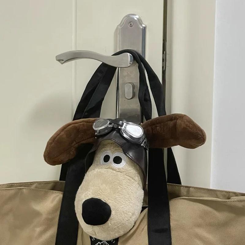 Plush Puppy Toy Animated Cartoon Cut Short Plushie Dog Home Decor Adornment Dolls Pilot Hat