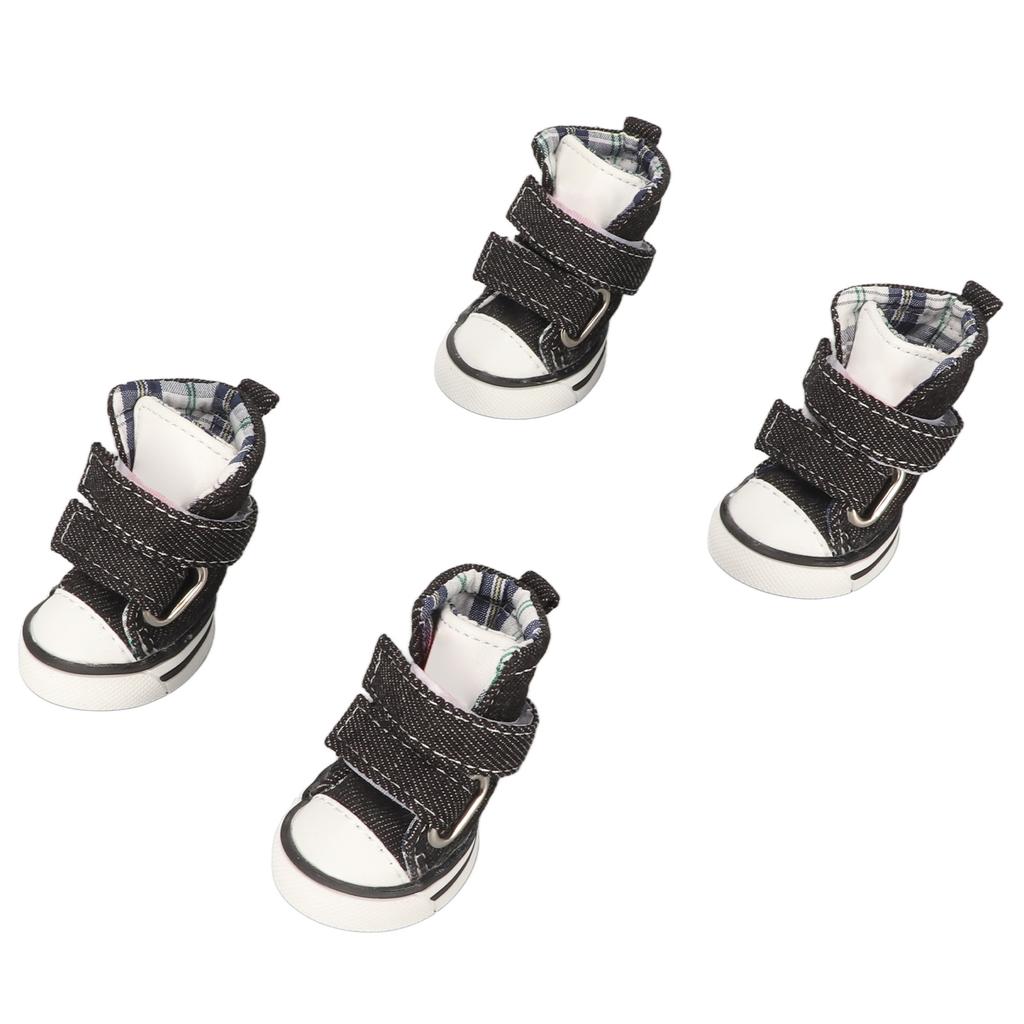 4 peças Tênis de Lona para Cachorro Moda Fofo Todas as Estações Respirável Resistência ao Escorregamento Tênis Esportivo para Pet Cachorros Pequenos Pets 3#