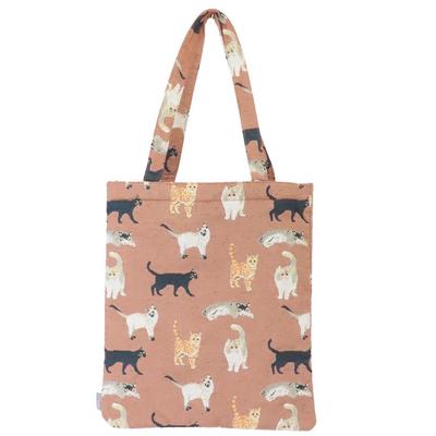 Friends Hill Toridori Gallery Gussetless Tote Bag, Many Cats, Orange, BW-102-333
