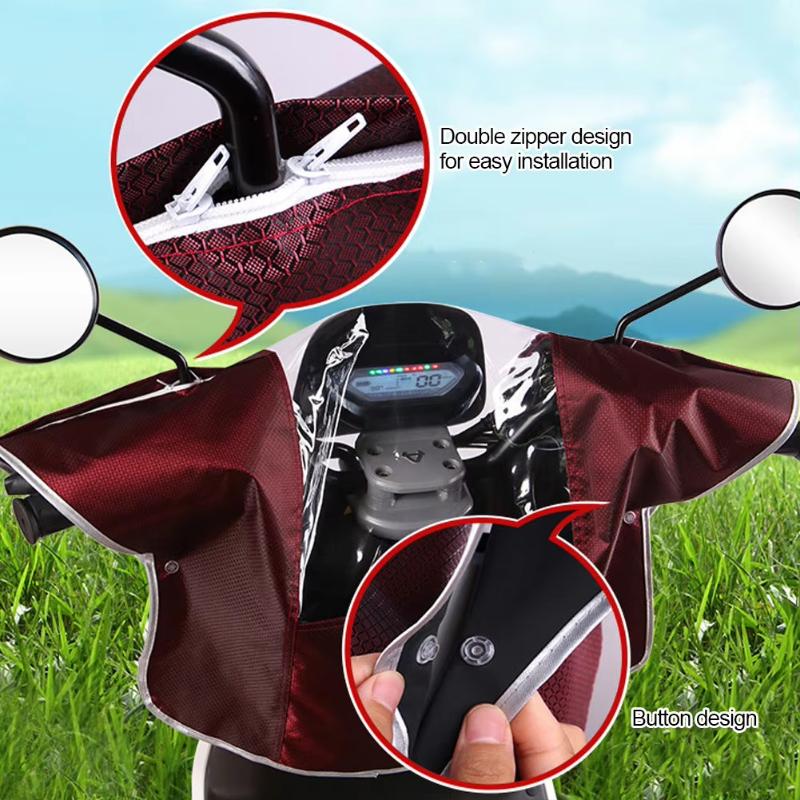 Electric Scooter Dashboard Rain Cover Transparent Window Zipper Waterproof Dustproof For E Bike Daily Commuting Riding