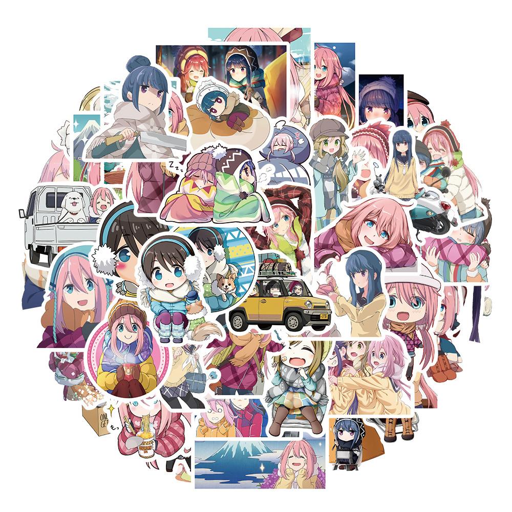 10/30/50pcs Laid Back Camp Anime Stickers Kawaii Cartoon Decals DIY Luggage  Stationery Laptop Cute Aesthetics Graffiti Sticker