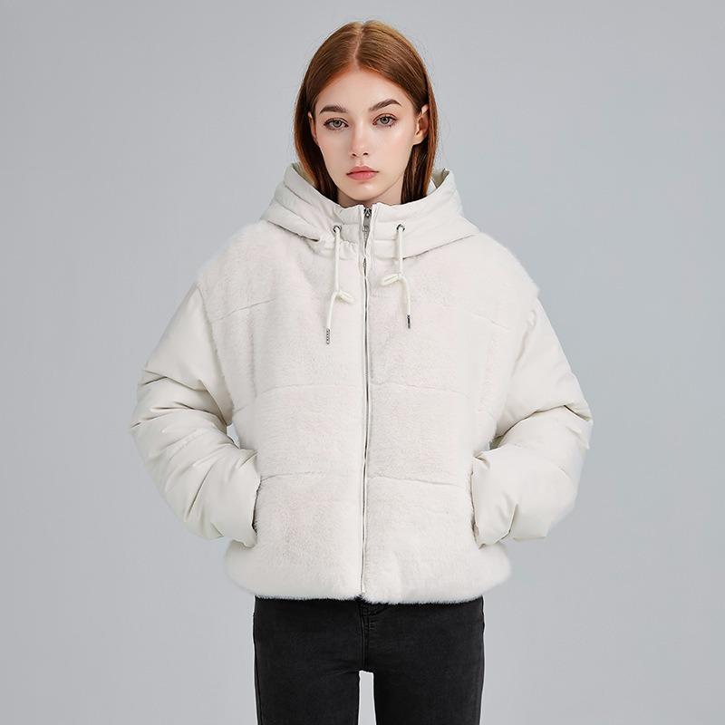 New winter cotton-padded women's short fashion hooded splicing thickened thermal cotton-padded jacket cotton-padded jacket women's clothing