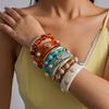 DIEZI New Gift One Set Bohemian Beads Strand Bracelet Bangle Sets Vintage Pearl Shell Resin Bangles For Women Men Gift Jewelry