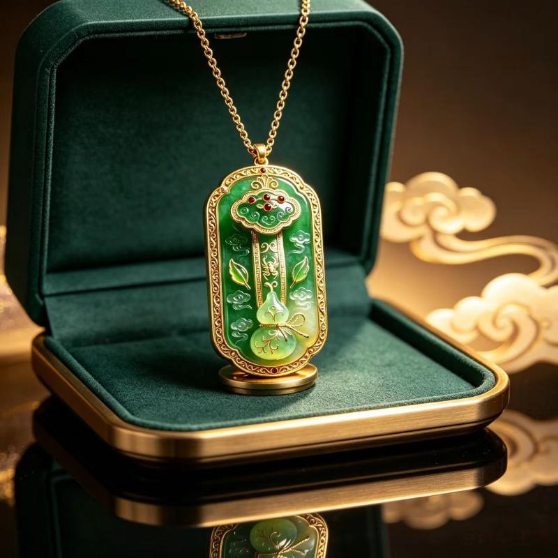 Chinese Lucky Dragon Phoenix Enamel Gourd Pendant Necklace Totem Ethnic Jewelry Minimalist Unisex Fashion