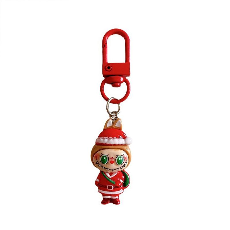 1/6Pcs Key Chains Hanging Cartoon Pendant Cute Backpack Pendant Christmas Gift Christmas Series Rabbit Keychain