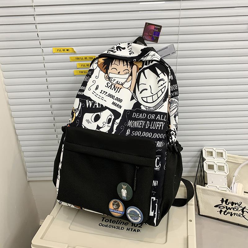 Schoolbag Japanese graffiti large capacity schoolbag male ins trendy cool junior high school high school college student campus travel backpack