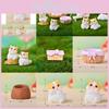 Adorable Figura de Gato Atigrado Naranja de Resina Para Decoración de Jardín en Miniatura DIY