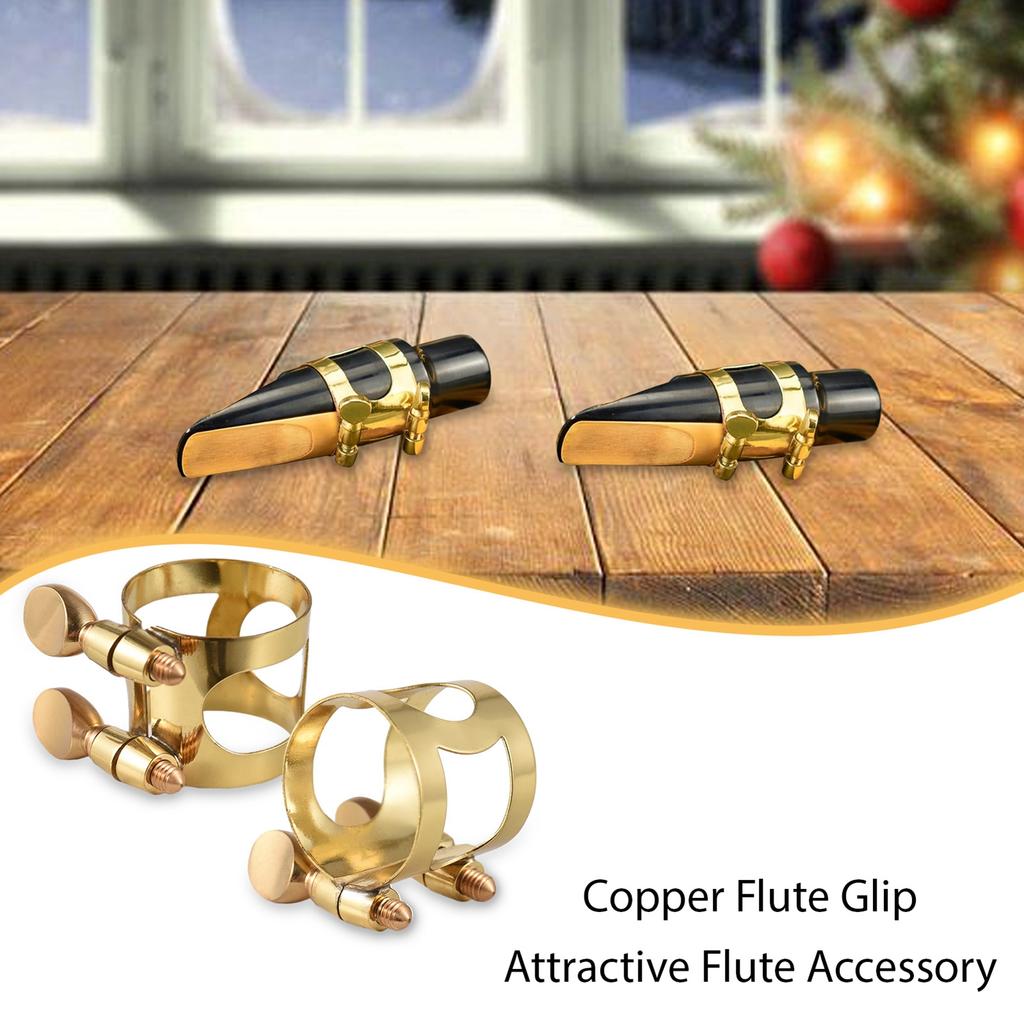 Alto Sax Ligature Brass Ligature Fastener Adjustable Double Screw Alto Sax Mouthpiece Ligature Clip Accessories