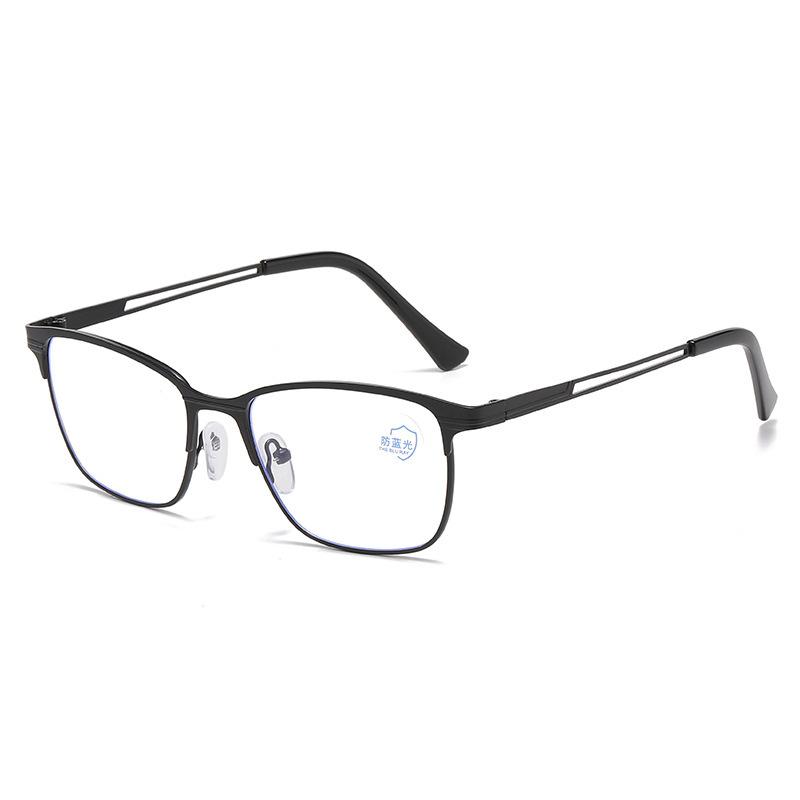 New Internet celebrity anti-blue glasses, big face and thin square metal glasses frame can be matched with degree myopia glasses