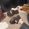 Women's Large Size Soft Sole Autumn and Winter Warm Fur One Snow Boots Fluffy Lined Non-slip Hiking Casual Sports Cotton Shoes Fur Shoes