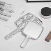 Vintage Handle Square Makeup Mirrors, Liquid Shape Electroplated Texture, Portable Beauty Hand Small Make Up Mirror
