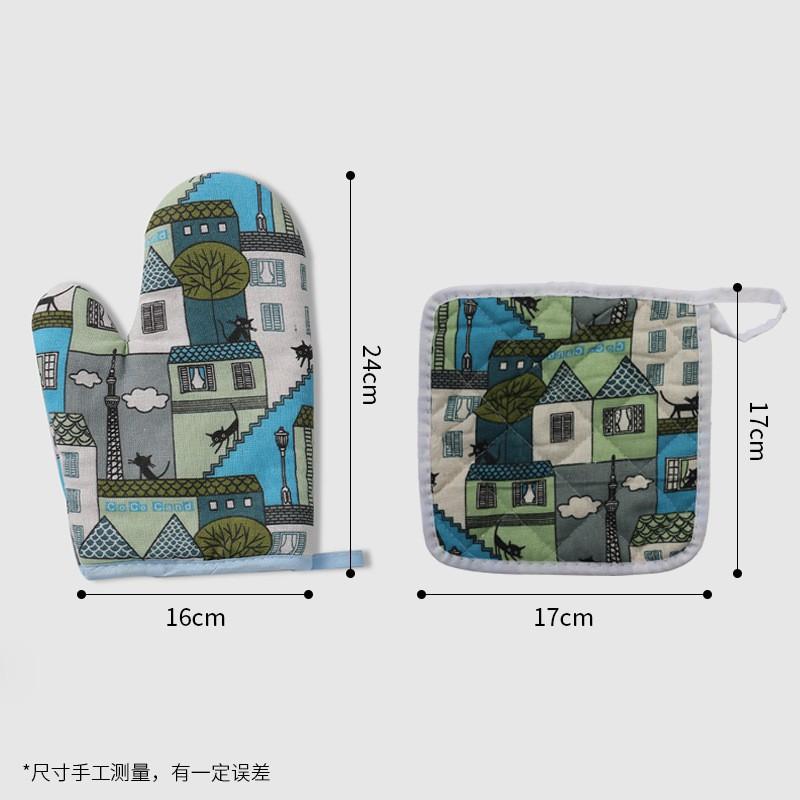 Heat Resistant Oven Mitts Baking Grilling Microwave Use With Insulated Pad Non-Slip Grip