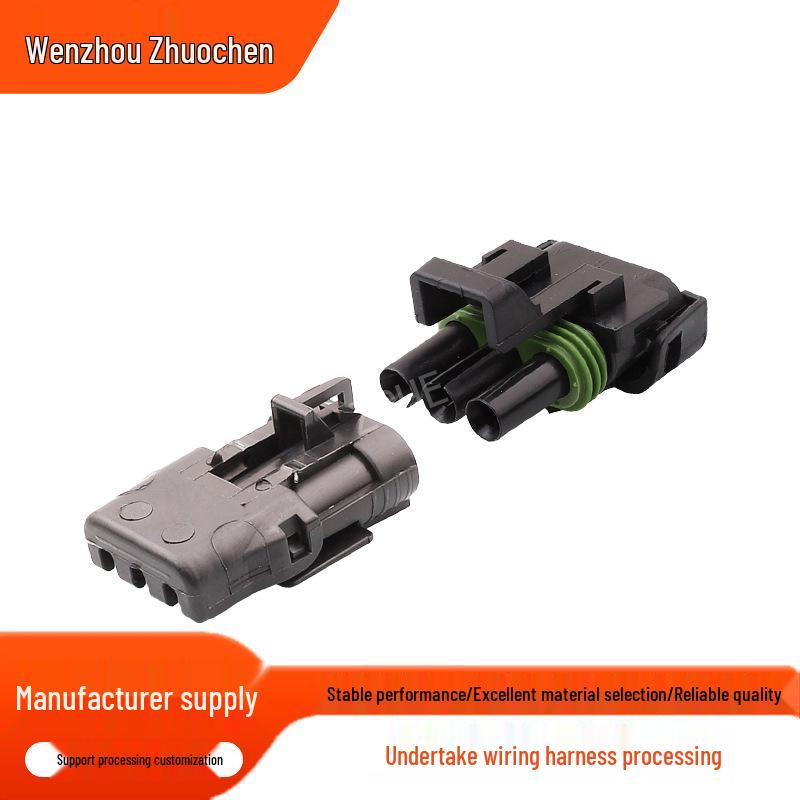 3-Pin Automotive Wiring Harness Connector Set: Male & Female Plugs with Terminals