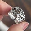 925 Sterling Silver Rings for Women Couple Minimalist Handmade Simple Hollow Flower Ring Fine Jewelry Gift Prevent Allergy