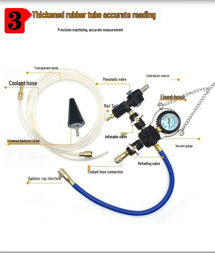 28-Piece Aluminum Alloy Radiator Leak Tester and Coolant Replacement Tool Set