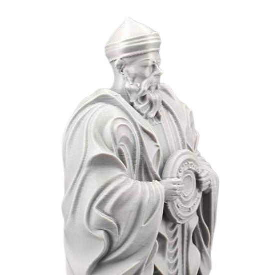 3D Printed Hierarch Figurine Medieval Vintage Carving Men Statue Sculpture Ornament for Study Room Bookshelf Home Office Display Decor