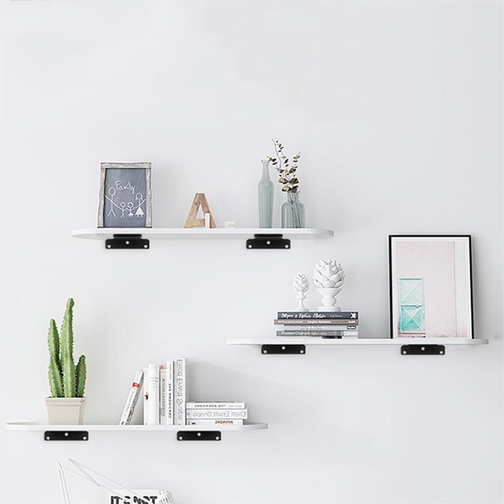 2Pcs Heavy Duty Carbon Steel L Shaped Bracket - Invisible Shelf Support with Screws, Wooden Board Rack Wall Mount Hardware