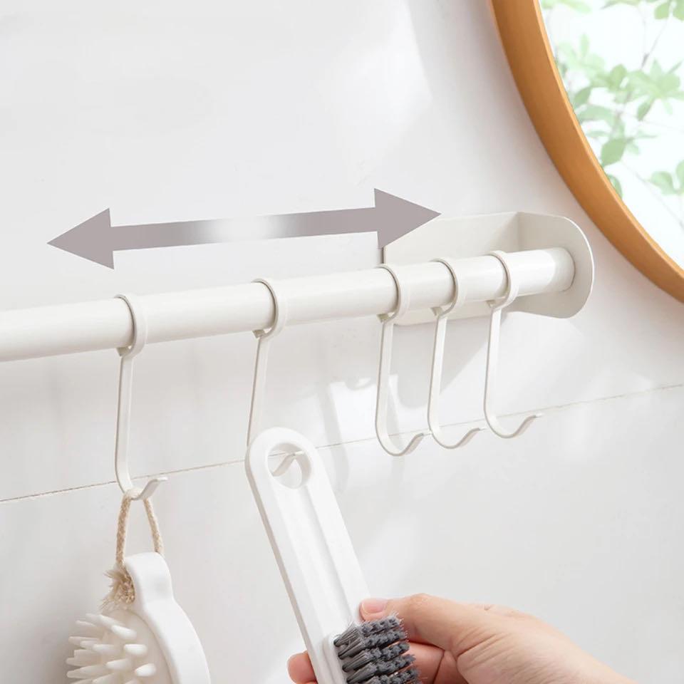 Hole-free Hook White Minimalist Multifunctional Stainless Steel Wall Shelves Storage Utensils Holder Kitchen Accessories Organizer High Quality