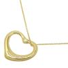 TIFFANY&Co. Open Heart Necklace Long K18 Yellow Gold/diamond 7.8g Women Used