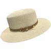French Fresh Love Belt Buckle Flat Top Hat Elegant Retro Big Brim Vacation Beach Sunshade Sunscreen Hat