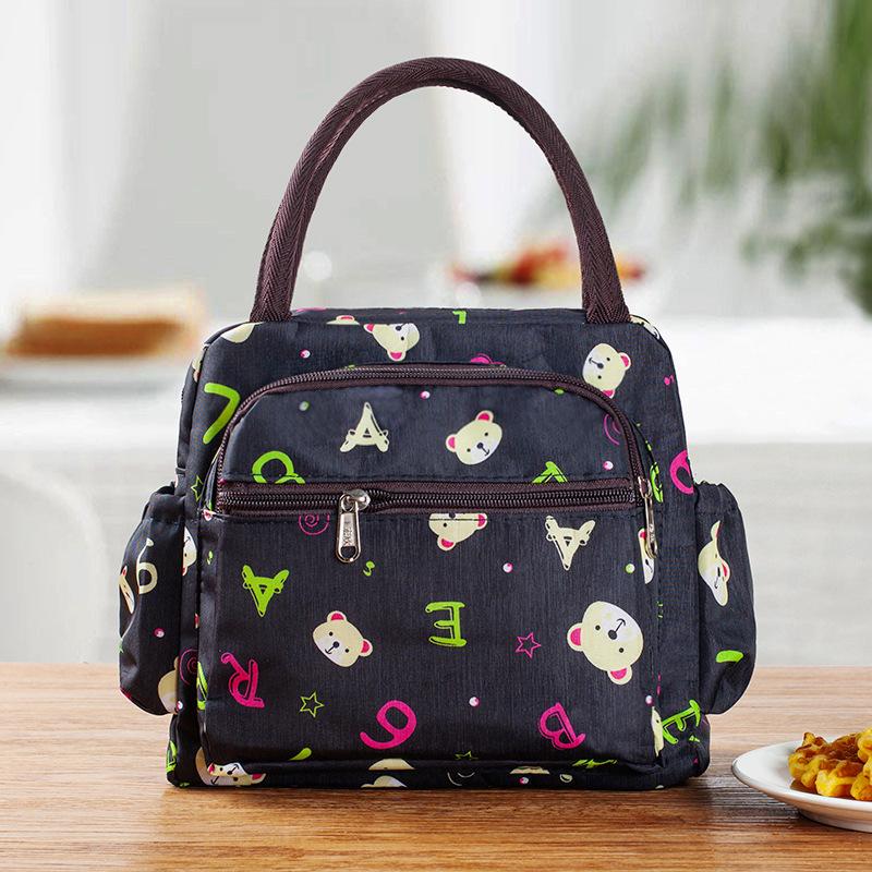 Women's Handbag Thickened Oxford Cloth Bag Bento Lunchbox Bag Middle-aged Mother Handbag To Work with Lunch Bag