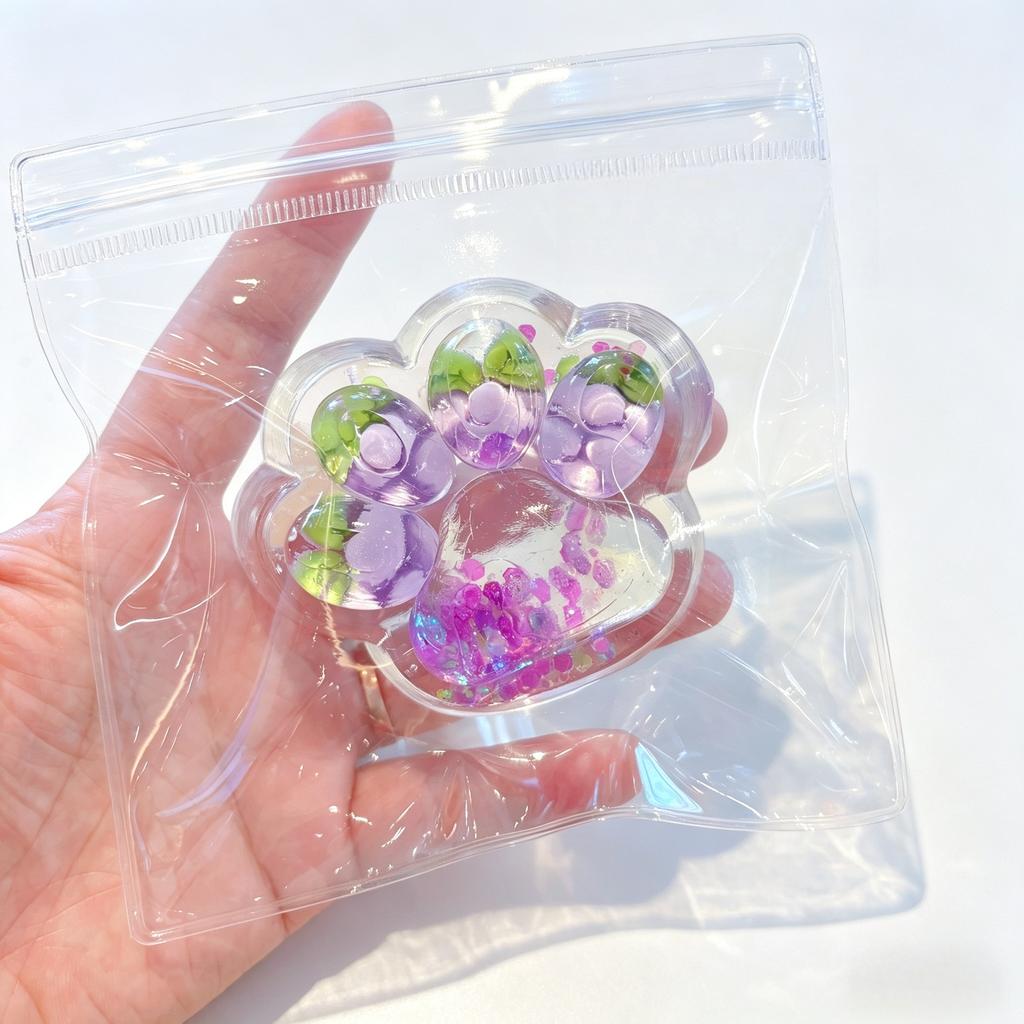 Handmade Resin Cat Paw Shaker Set, Fruit Filled Glitter Phone Stand, Kawaii Cat Lover Gift, Desk Decor Keychain