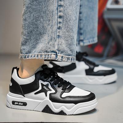 Nieuwe Herfst Heren Sneakers Heren Comfortabele Platform Schoenen Trend Veterschoenen Gevulkaniseerde Schoenen Witte Casual Sneakers