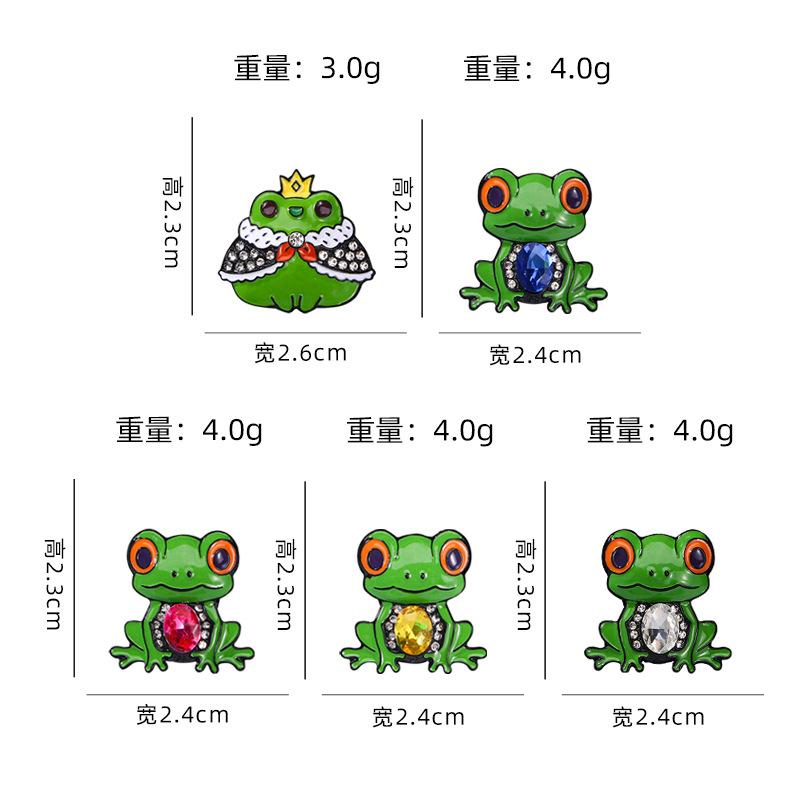 Cute Animal Brooch Frog Gem Series Styling Metal Oil Drop Cartoon Badge Waist Buckle
