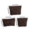 Portable Leopard Print Makeup Bag Large Capacity Zipper Design Cosmetic Bag Toiletry Bag Home Travel